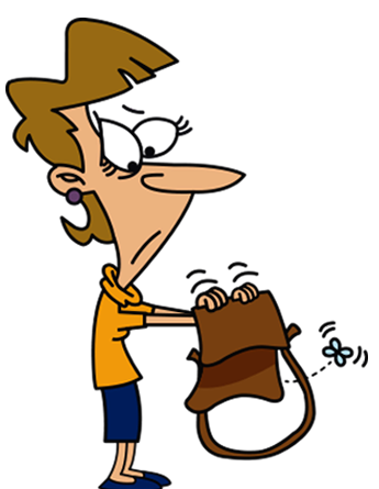 Mujer buscando en el bolso